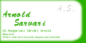 arnold sarvari business card