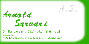 arnold sarvari business card